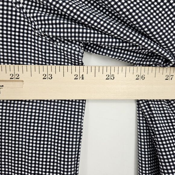 IBKUL Shirt Mens Extra Large Black White Checkered Long Sleeve Golfing Polo - Picture 8 of 10